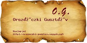 Orszáczki Gusztáv névjegykártya